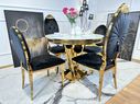 Nowoczesne krzesło złote ST-512 pikowane Glamour GOLD w stylu ludwik
