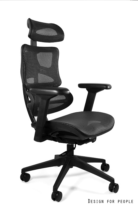 Fotel ergonomiczny Ergotech siatka czarna CM-B137A -4