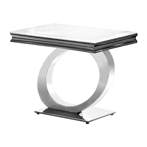 Ława stolik kawowy 60x60 biały Glamour Silver t 955