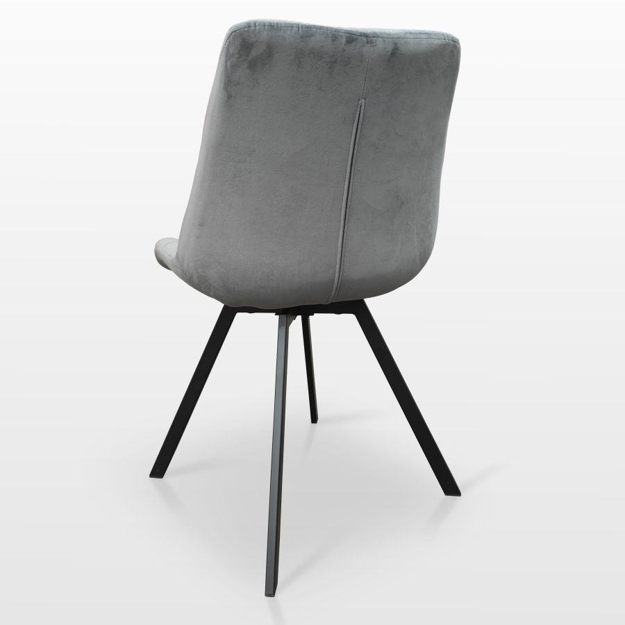 Krzesło pikowane 21123 obrotowe 360 st w skandynawskim stylu velvet szary