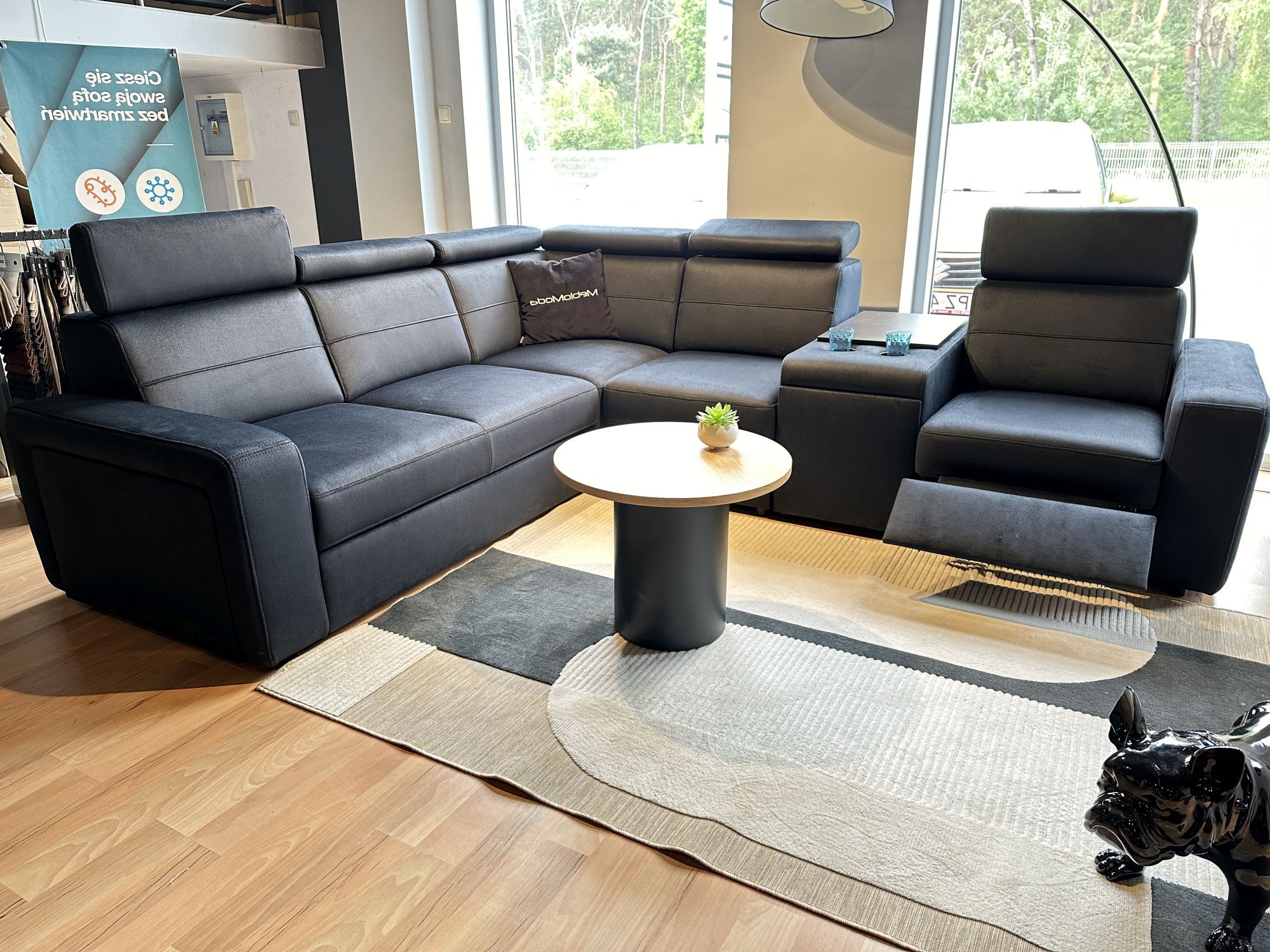 Narożnik rozkładany,  z barkiem Basic Ideal sofa