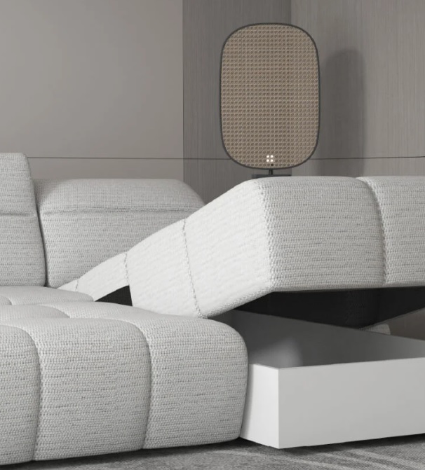 Narożnik Mateo S z elektrycznie wysuwanym siedziskiem i regulowanymi zagłówkami Wersal 