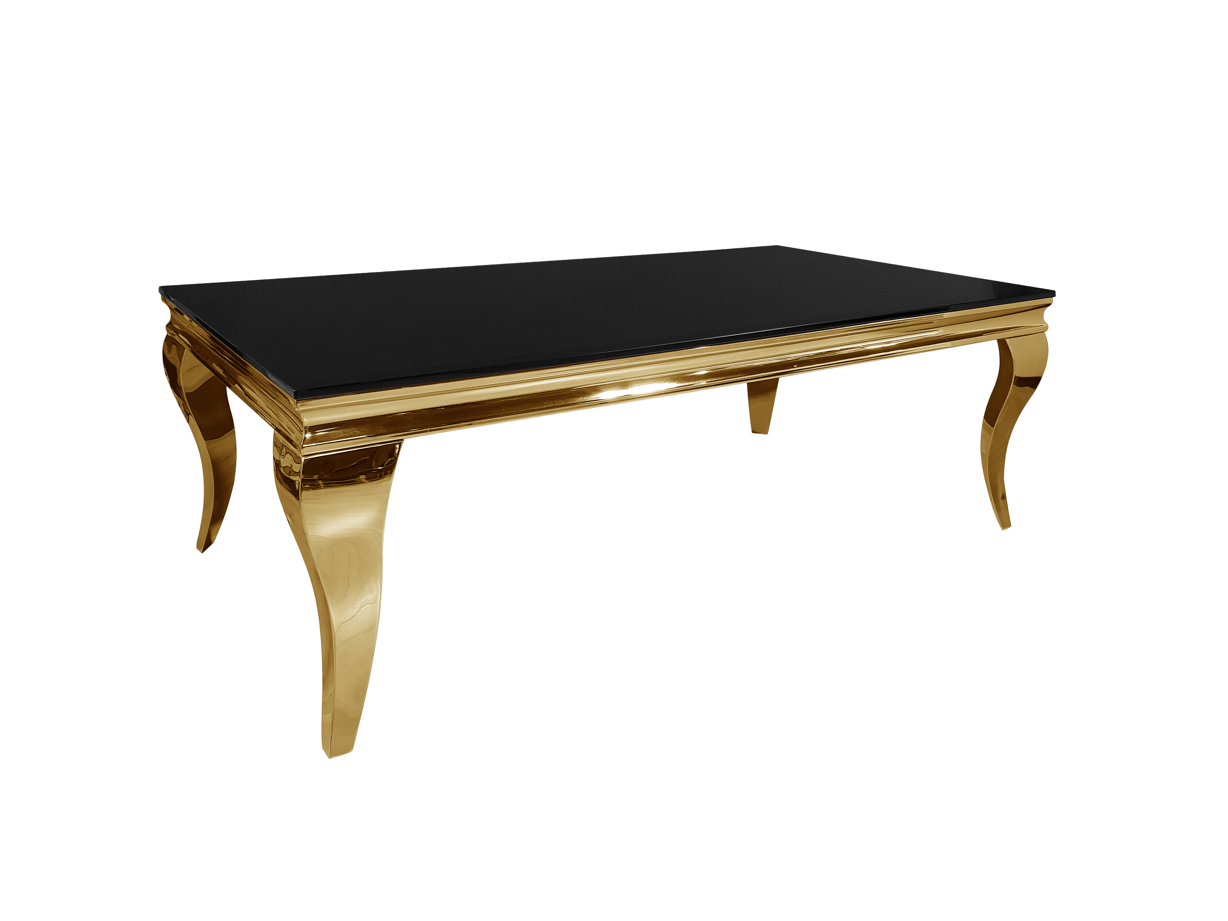 Ława stolik kawowy t 780 130x70 czarny Glamour Gold stal szlachetna w kolorze złotym