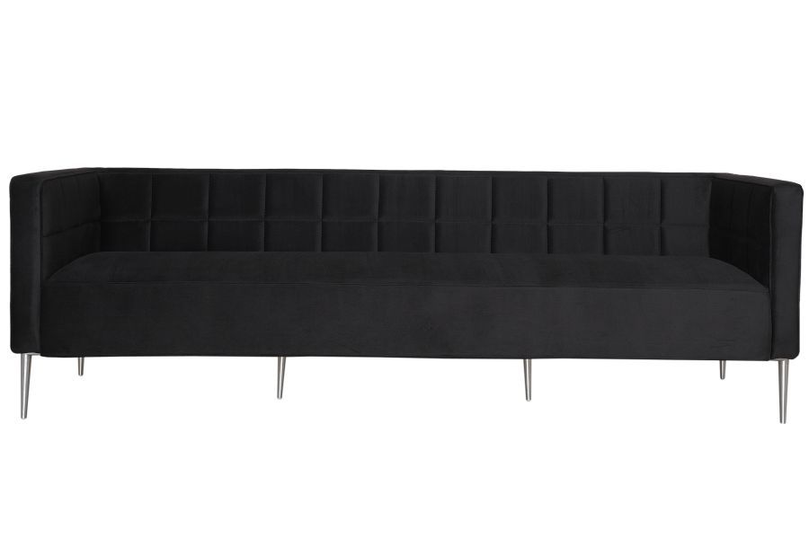 Sofa Nordic 3-osobowa pikowanie kwadraty nierozkładana do salonu, biura, pubu, kawiarni, restauracji, holu