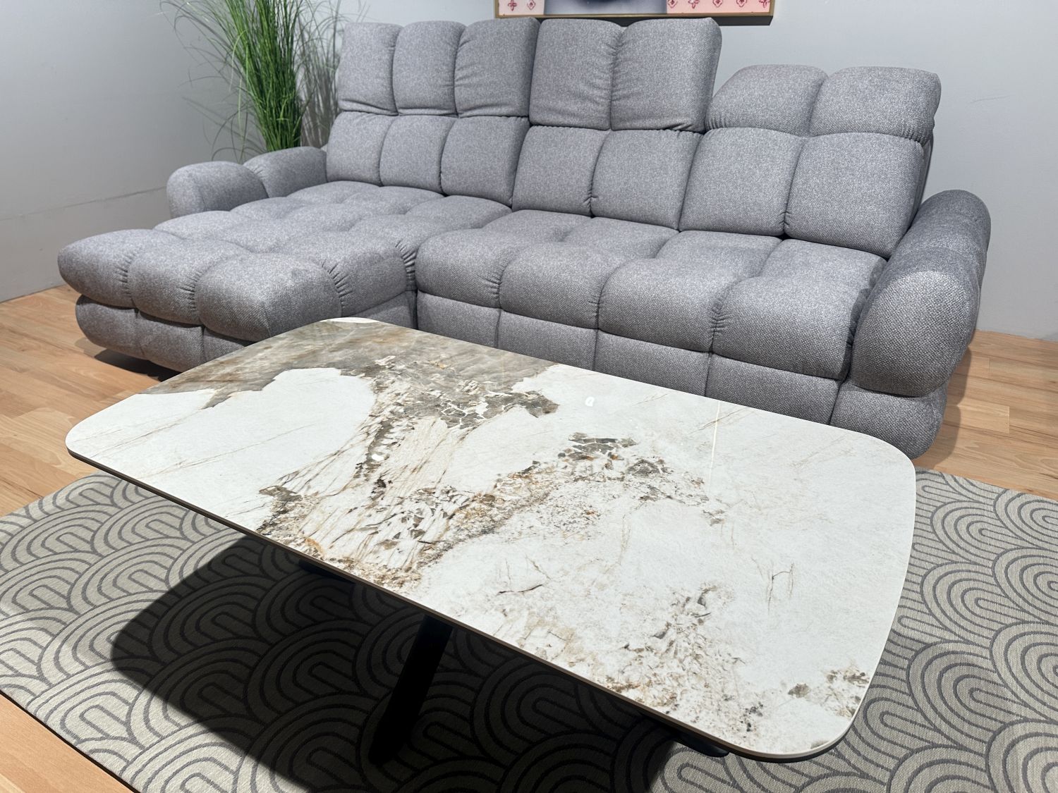 Stolik kawowy Flexa ze spieku kwarcowego 130x70 Pandora - Połysk