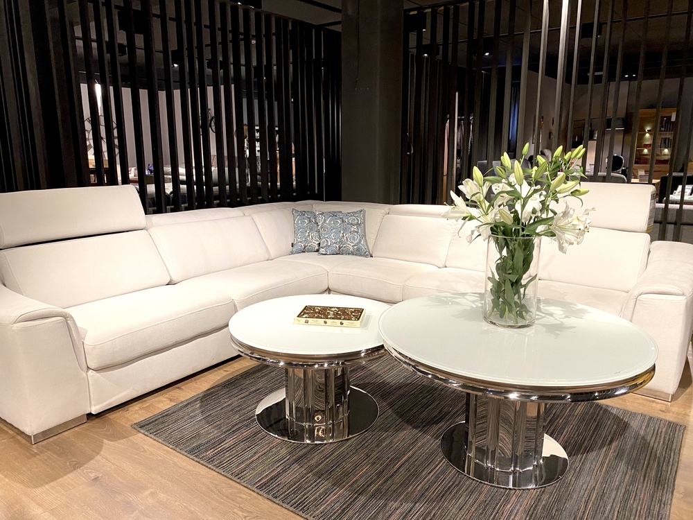 Ława stolik kawowy okrągły Glamour Silver t948 średnica 100cm