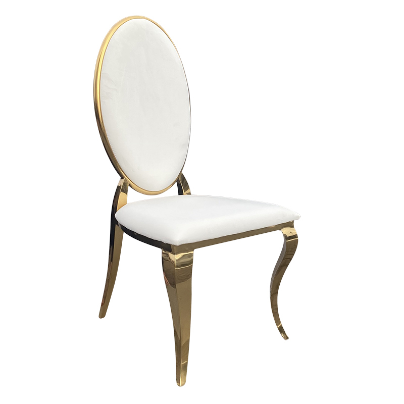 Nowoczesne krzesło złote FT-220H ludwik biały velvet Glamour GOLD