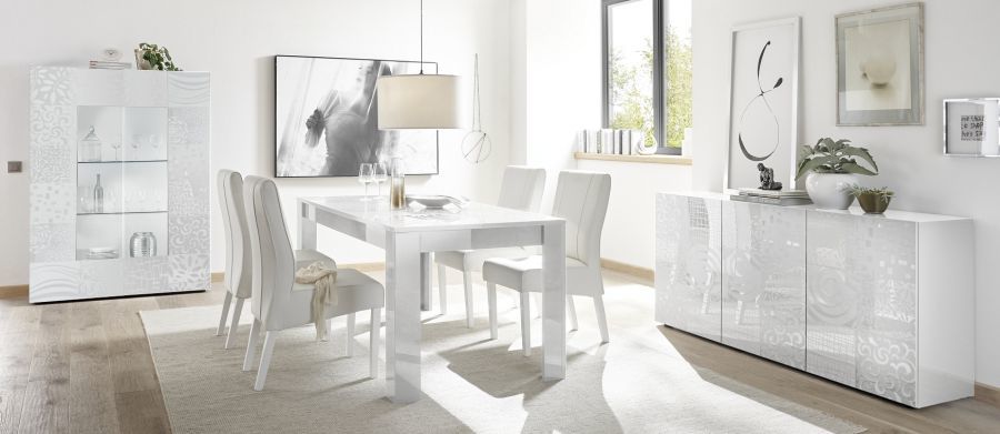 Komoda Wysoka 3D Lakier Biały Połysk MIRO 209083-05