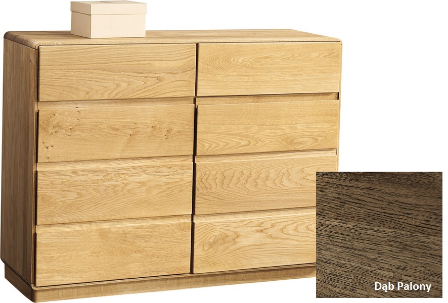 Komoda 2 szuflady 2 drzwi Atlanta Dekort Typ 44 dąb natura/dąb palony drewniana
