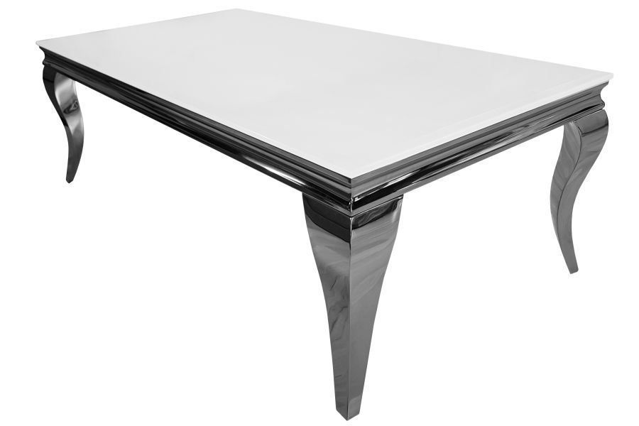 Ława stolik kawowy end 130x70 biały Glamour Silver t 780 w kolorze srebrnym