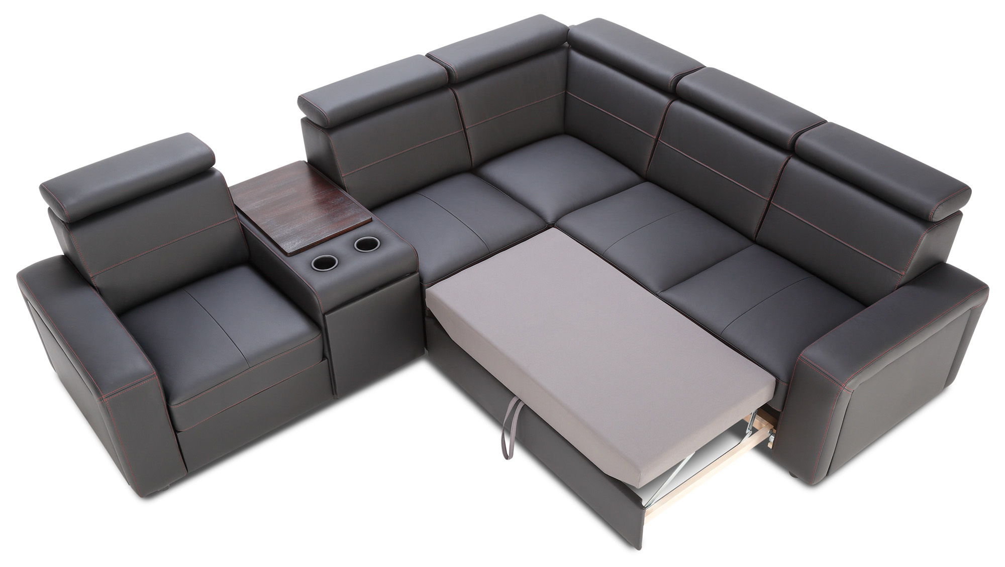 Narożnik rozkładany,  z barkiem Basic Ideal sofa