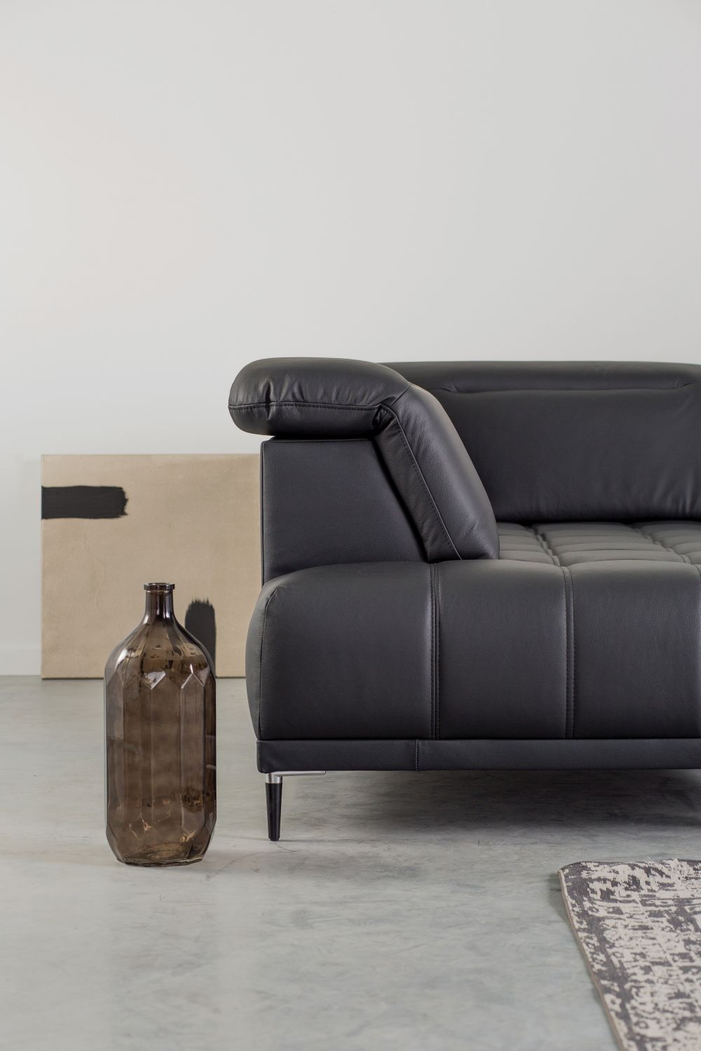 Narożnik Focus L z elektrycznie regulowanym siedziskiem Wersal skóra naturalna