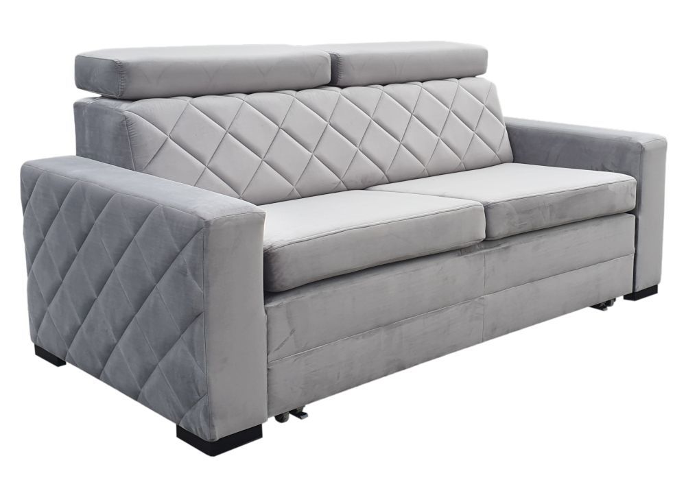 Opal sofa 3-osobowa pikowana, z funkcją spania z regulowanymi zagłówkami