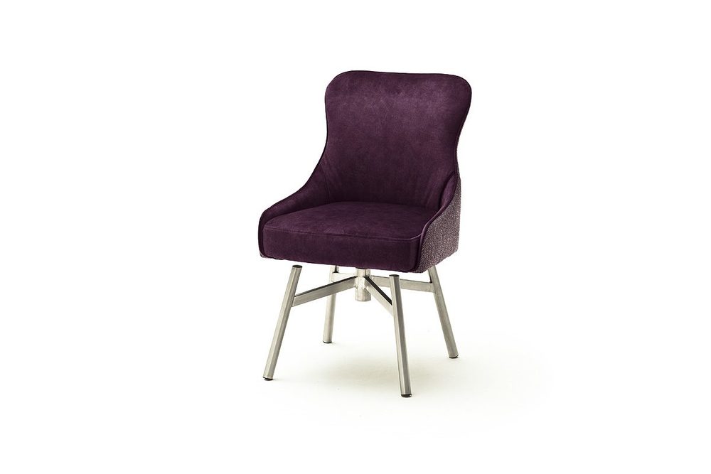 Krzesło Sheffield z obrotowym siedziskiem 360° stal szczotkowana sprężyny kiesze
