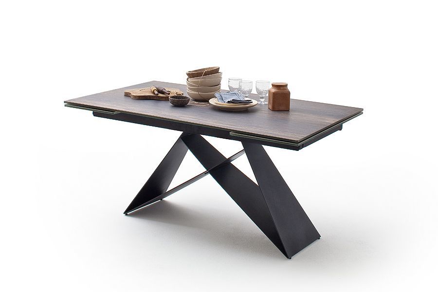 Stół rozkładany KOBE ceramika Optyka drewna koloru ciemnego 160(240)X90