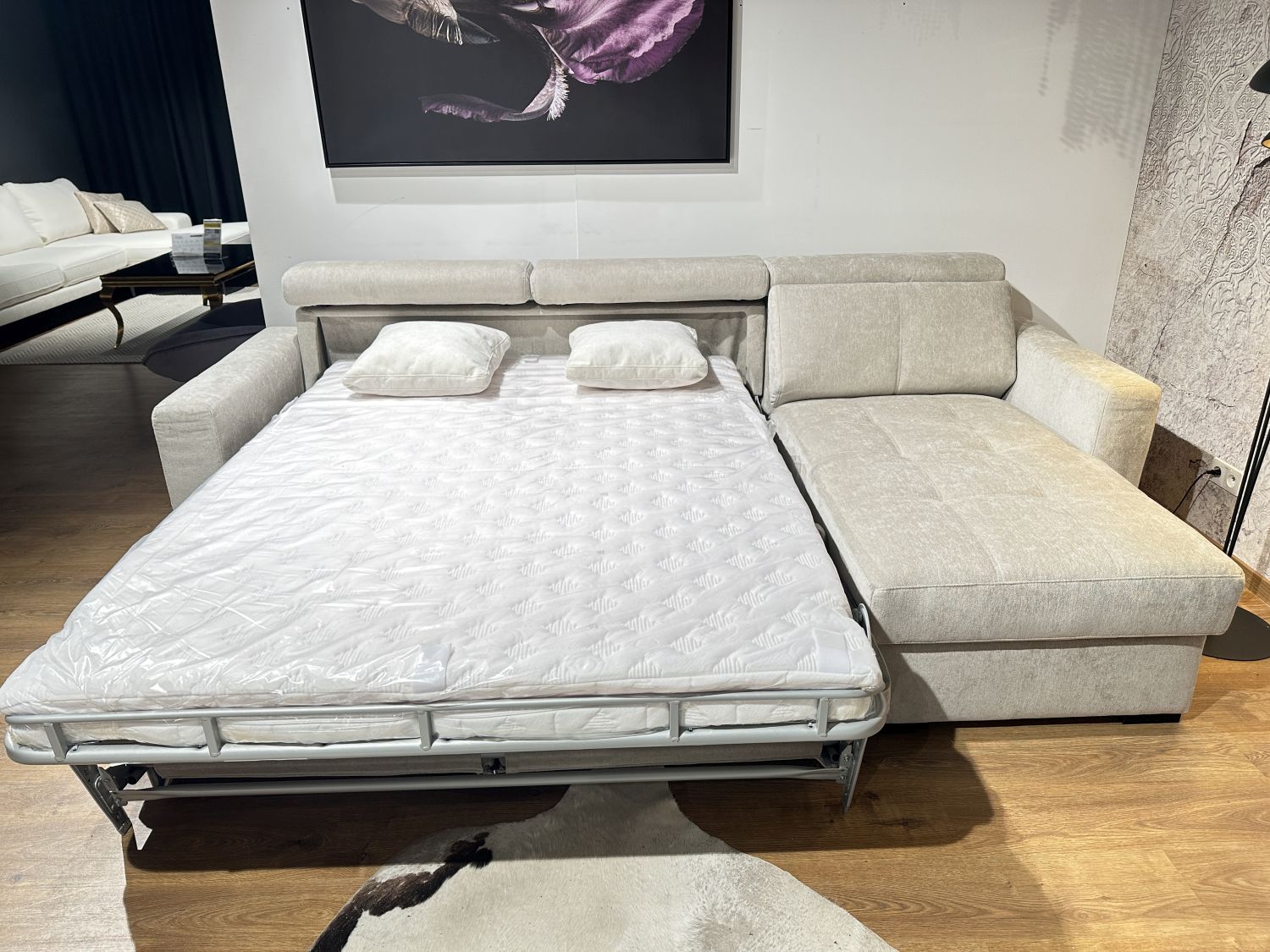 Narożnik rozkładany Nardo stelaż włoski i pojemnik Stella