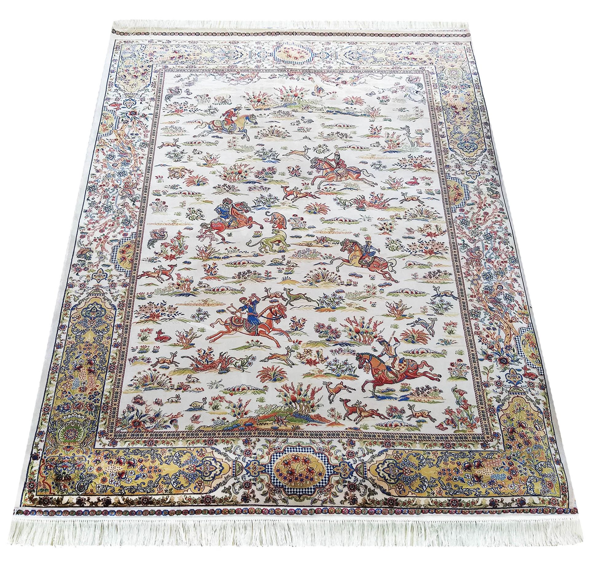 Ekskluzywny dywan Qum-Silk 10 Cream 160x230cm z przędzy modal silk