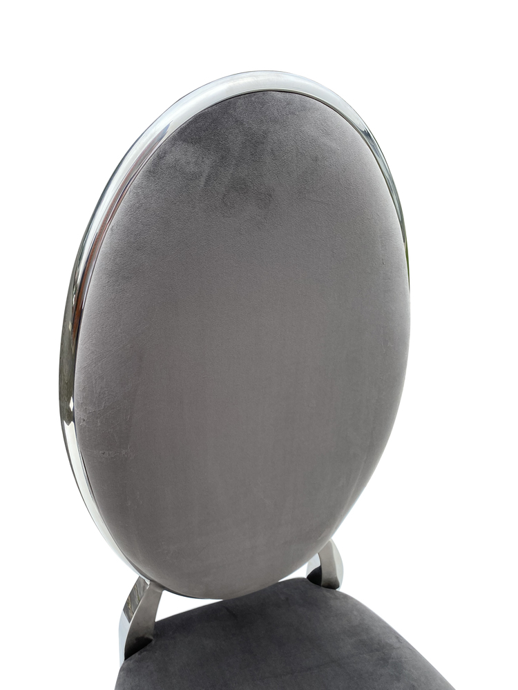 Nowoczesne krzesło chromowane FT-220H velvet szary Glamour-Silver
