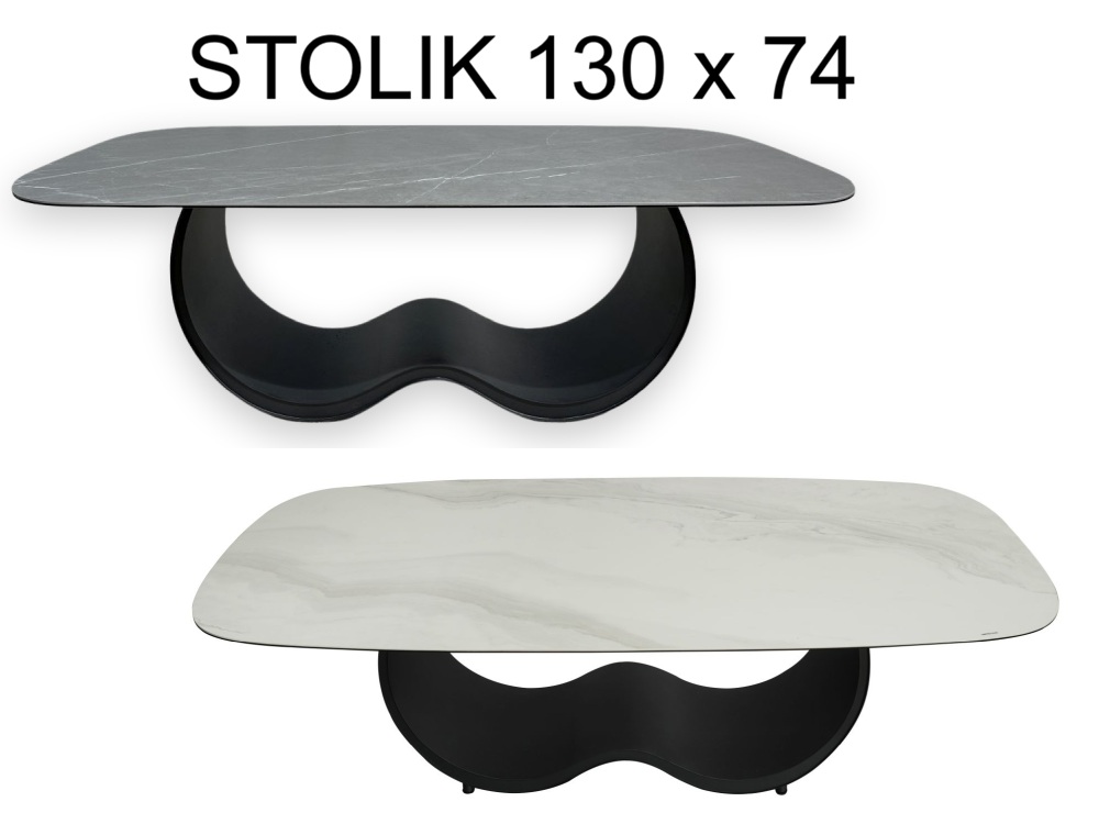 Stolik kawowy spiek kwarcowy Carbone 130x74