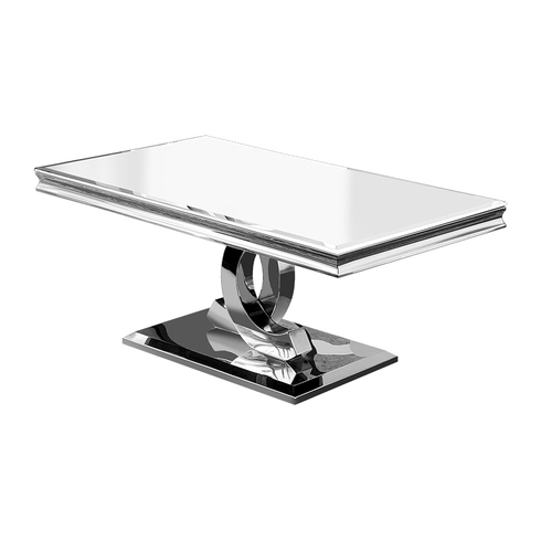 Ława stolik kawowy 130x70 biały  Glamour Silver T 922-1