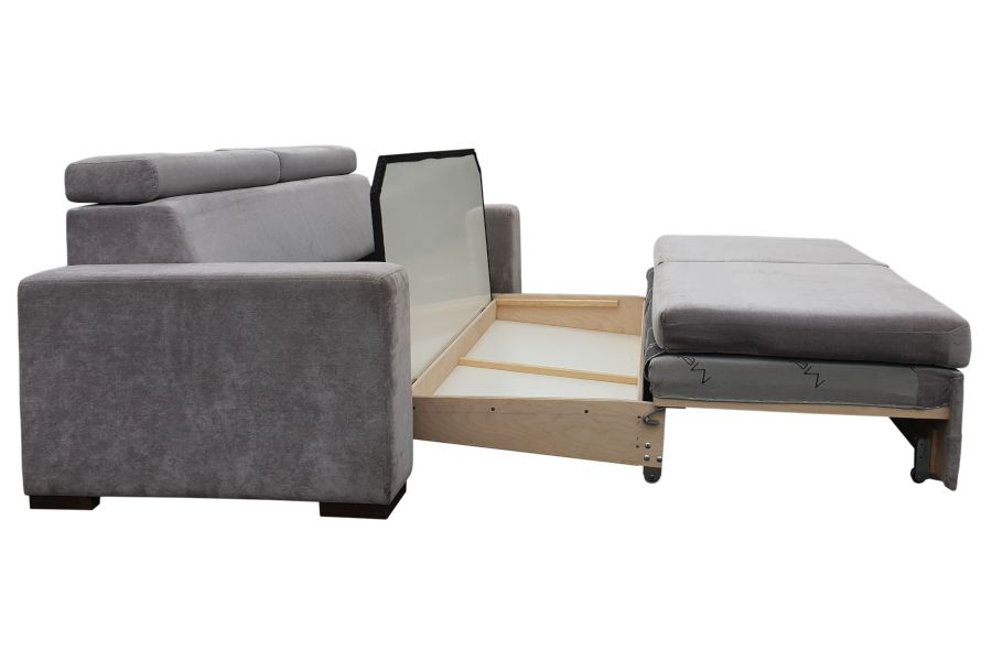Otto 3R sofa rozkładana z pojemnikiem z regulowanymi zagłówkami