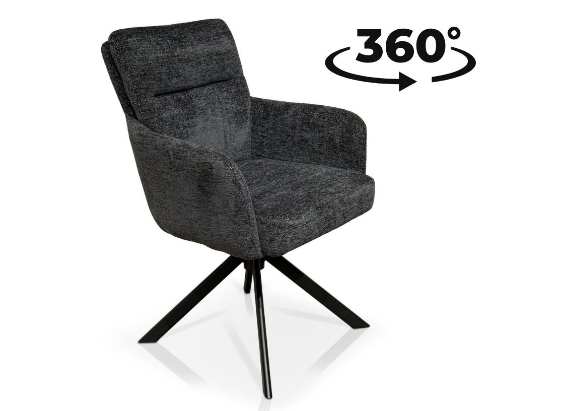 Krzesło obrotowe 360 stopni z auto-powrotem Relaxo tkanina Raven 16