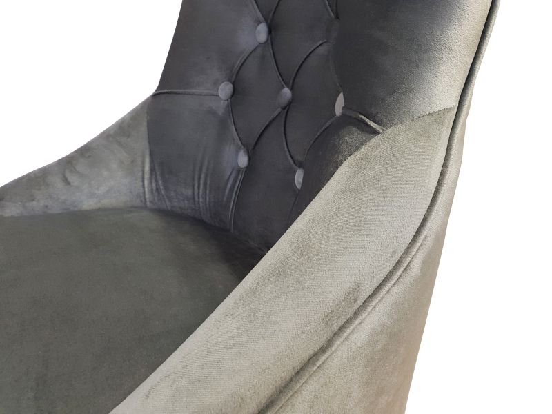 Minney krzesło z pikowanym oparciem nogi buk czarny glamour jadalnia nowoczesny styl