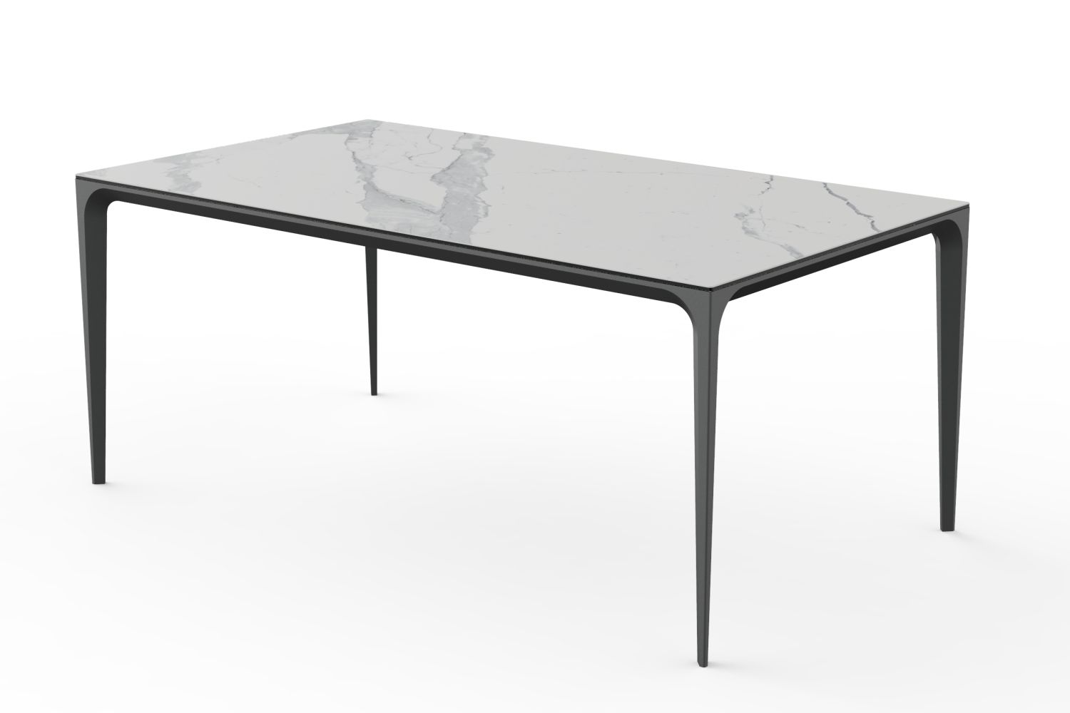 Stół Unico ze spieku kwarcowego Laminam A-4549 180X100 blat biały