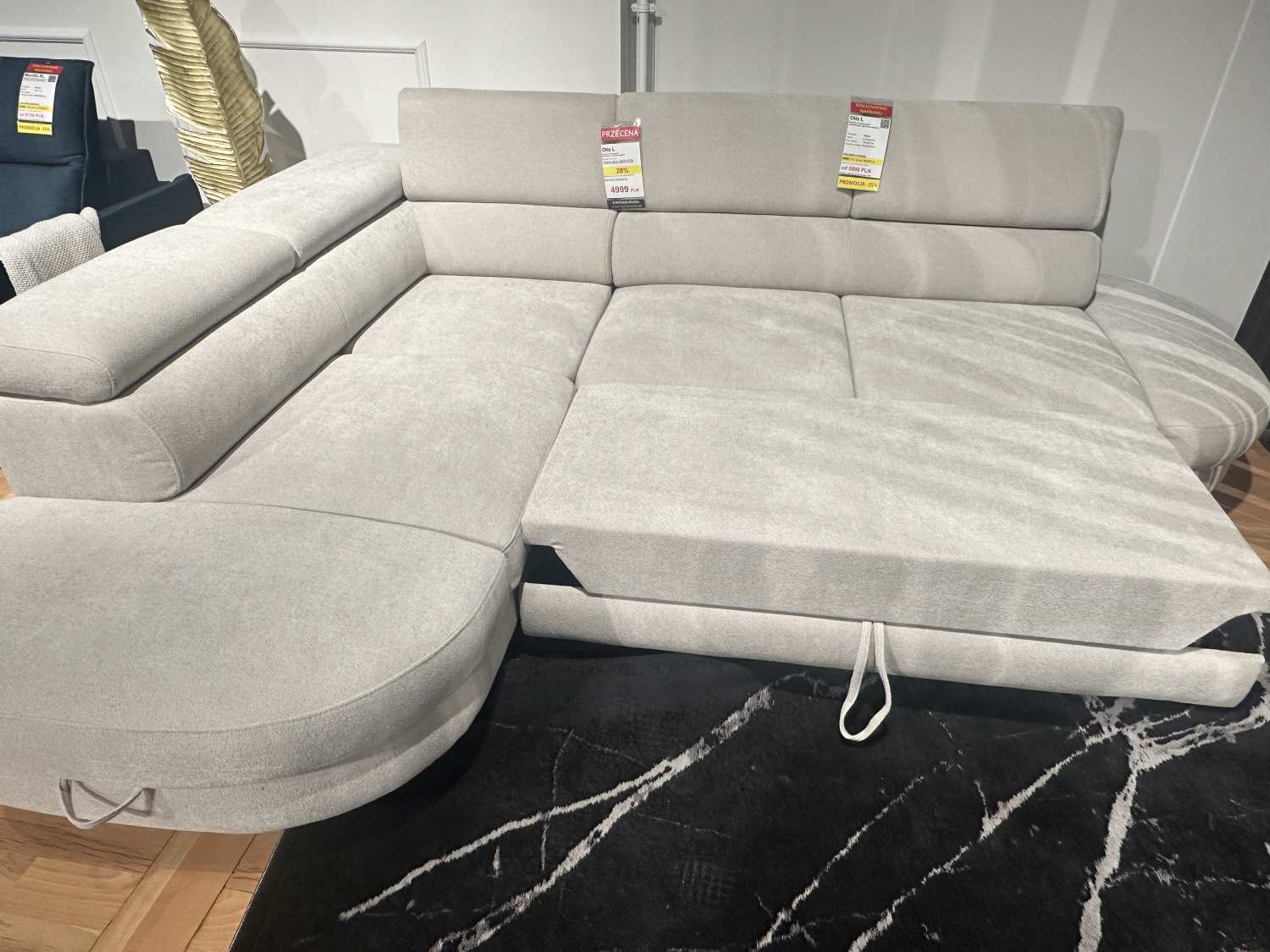 Otis L narożnik z funkcją spania i pojemnikiem - przecena z ekspozycji - 28%