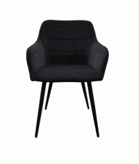 Krzesło Clara kwadrat 8266-77 czarny velvet z czarnymi nogami