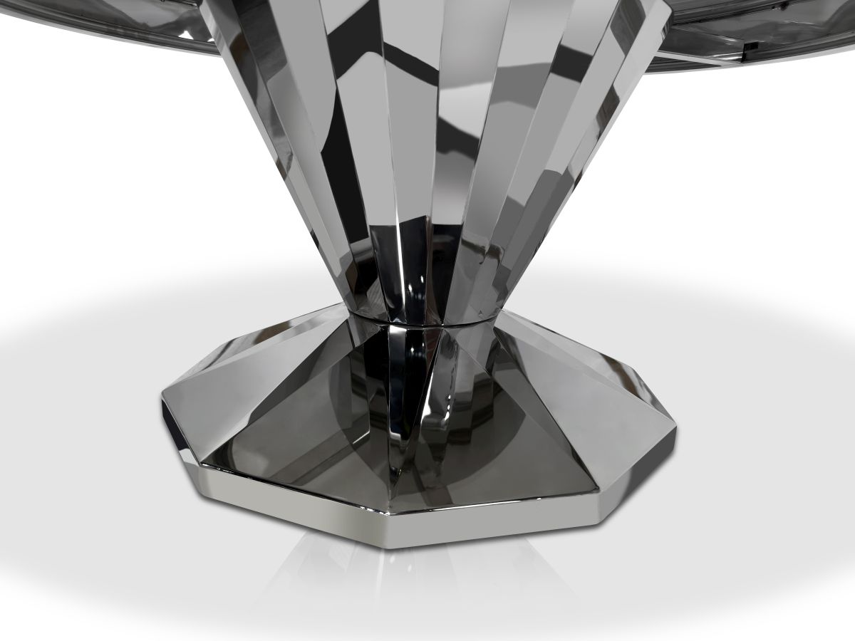 Ława stolik kawowy Glamour okrągły czarny T 910 Silver średnica 80 cm [czarne]