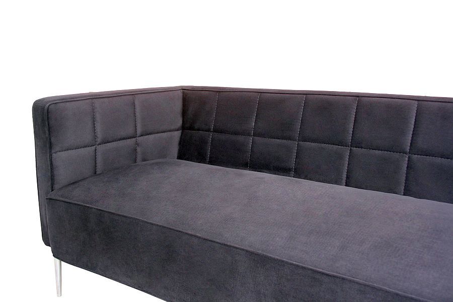 Sofa Nordic 3-osobowa pikowanie kwadraty nierozkładana do salonu, biura, pubu, kawiarni, restauracji, holu
