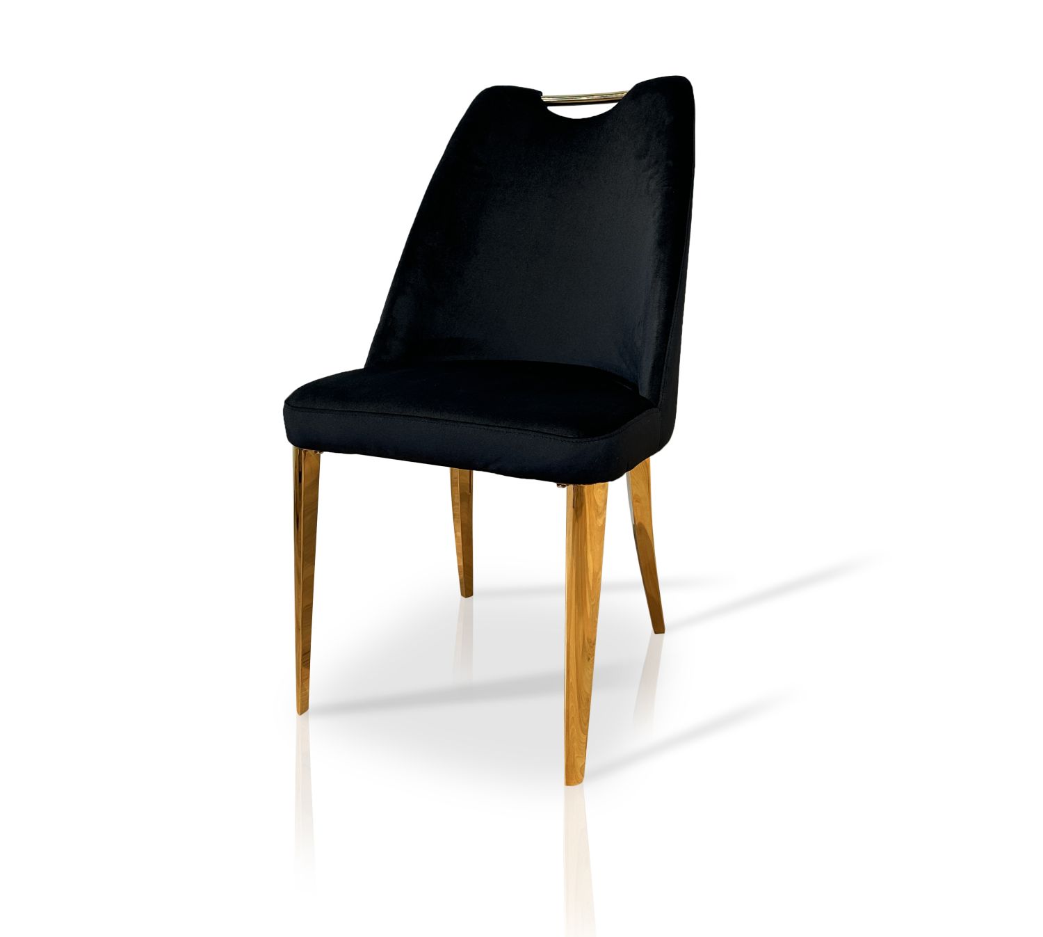Krzesło tapicerowane Glamour FT239 Gold, Velvet Czarny