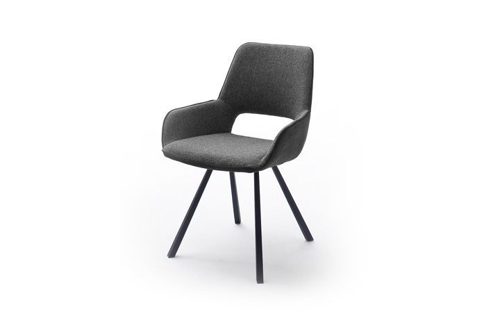 krzesło Parana 2 na 4 nogach graniastych obrót siedziska o 180° tkanina czarna