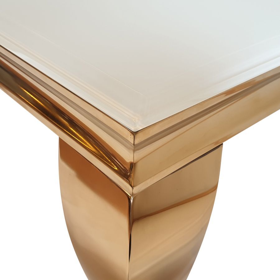 Ława stolik kawowy T-780 60x60 biały Glamour Gold stal szlachetna w kolorze złotym