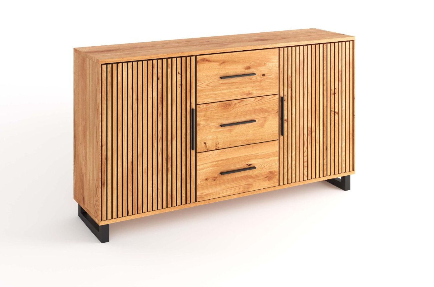 Komoda Paula 3206 dąb naturalny front frezowany   