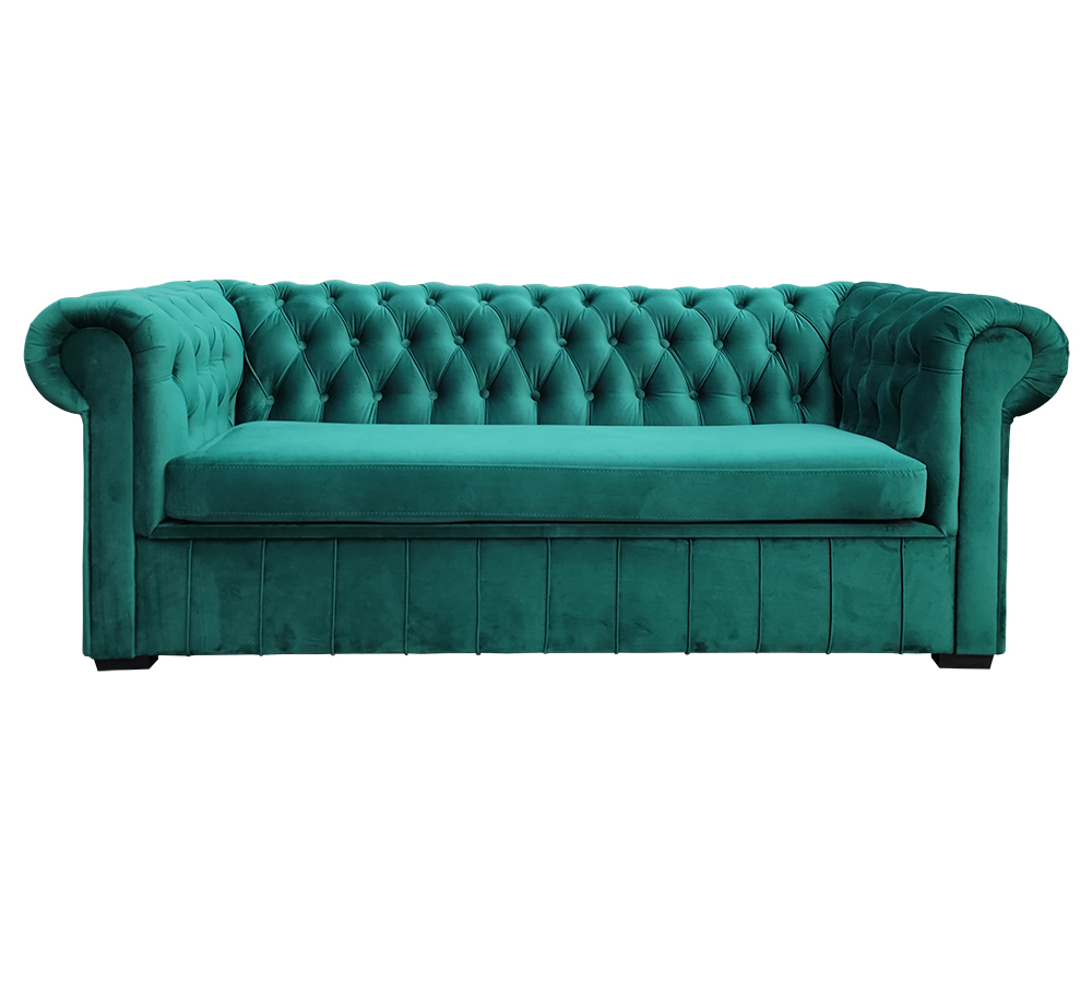 Chesterfield II sofa pikowana 3-osobowa z funkcją spania rozkładana glamour