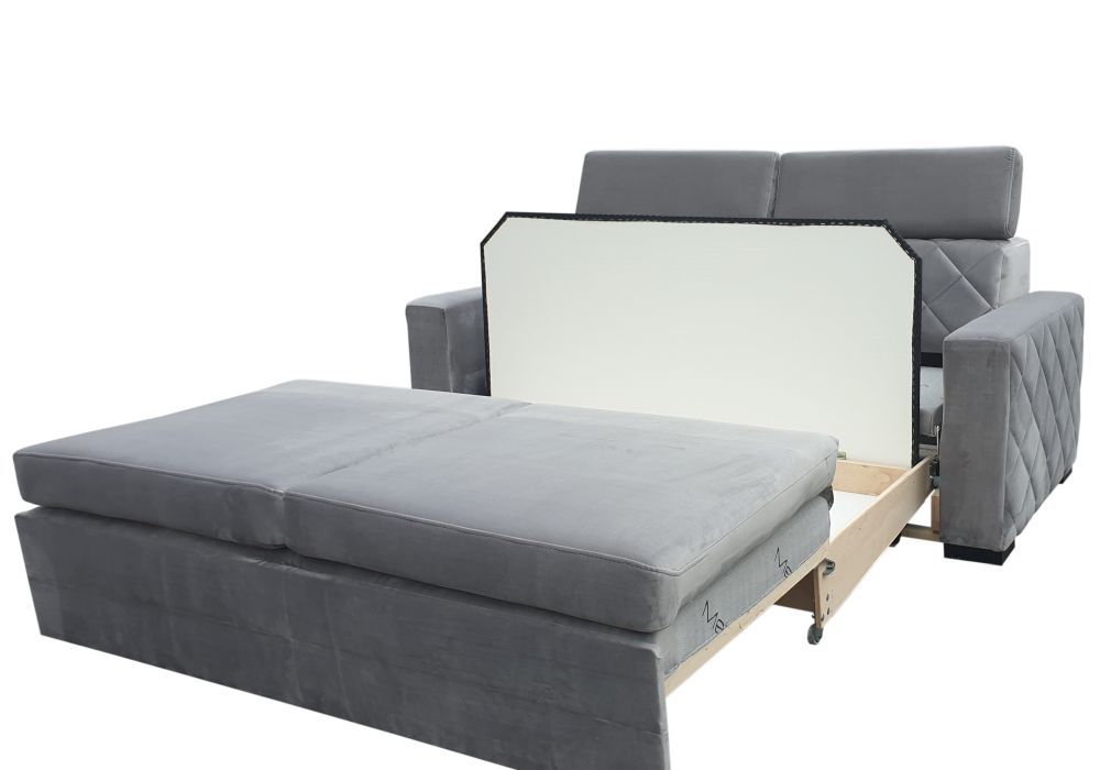 Opal sofa 3-osobowa pikowana, z funkcją spania z regulowanymi zagłówkami