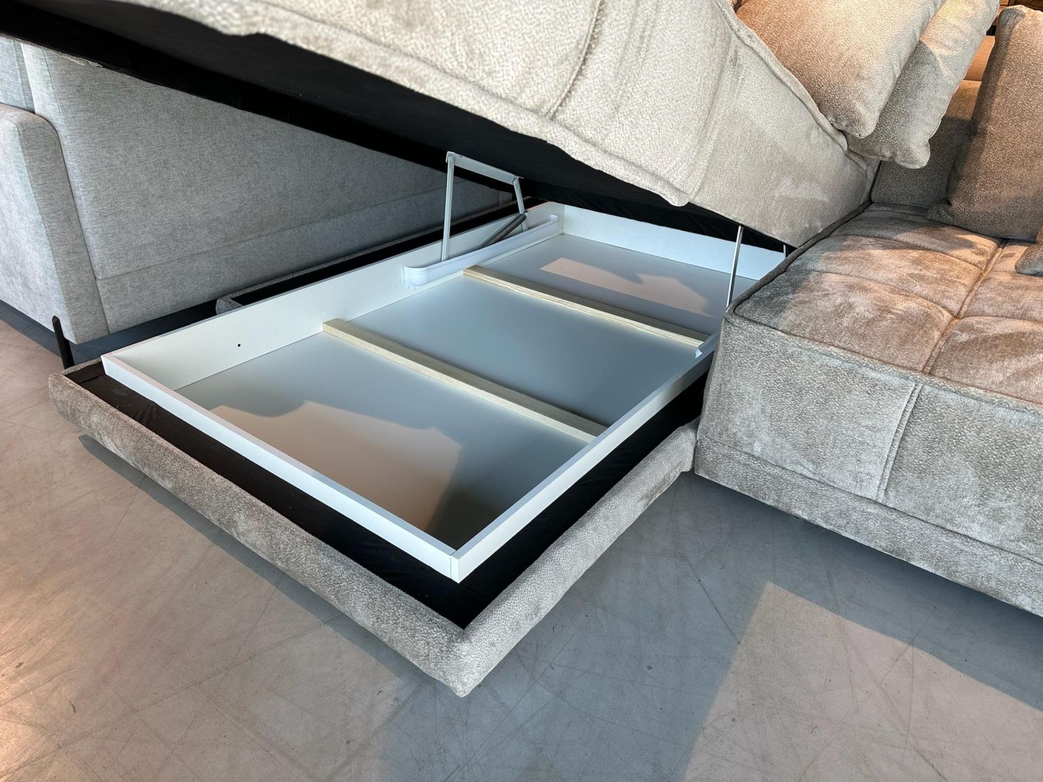 Tiga Box narożnik z elektrycznie wysuwanym siedziskiem i pojemnikiem Wersal Aphrodita 23