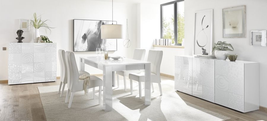 Komoda Wysoka 2D Lakier Biały Połysk MIRO 209083-04 Komoda Wysoka 2D Lakier Biały Połysk MIRO 209083-04