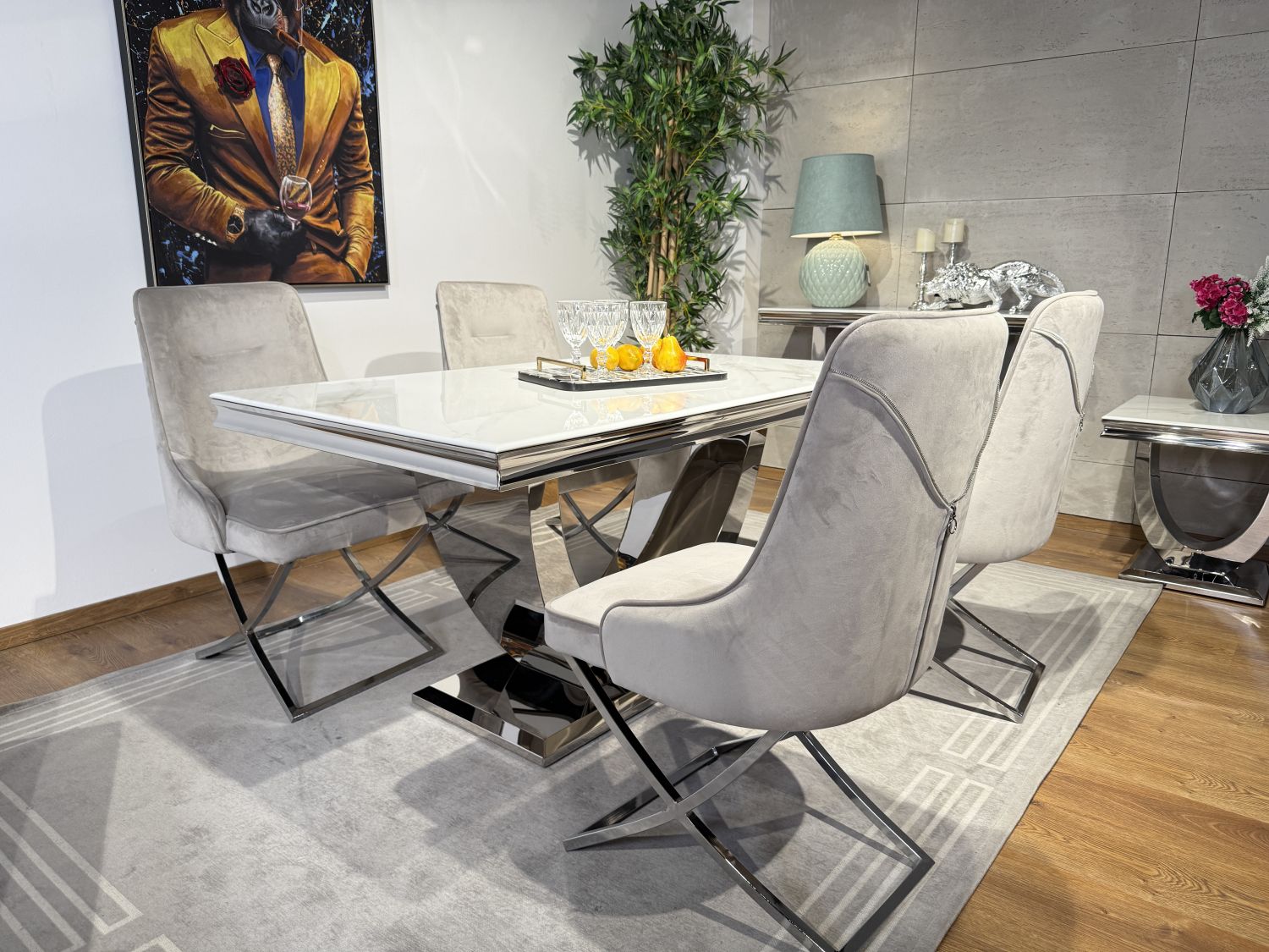 Stolik kawowy Glamour END T945 60X60cm, podstawa chrom, blat biały kwarc Stolik kawowy Glamour END T945 60X60cm, podstawa chrom, blat biały kwarc