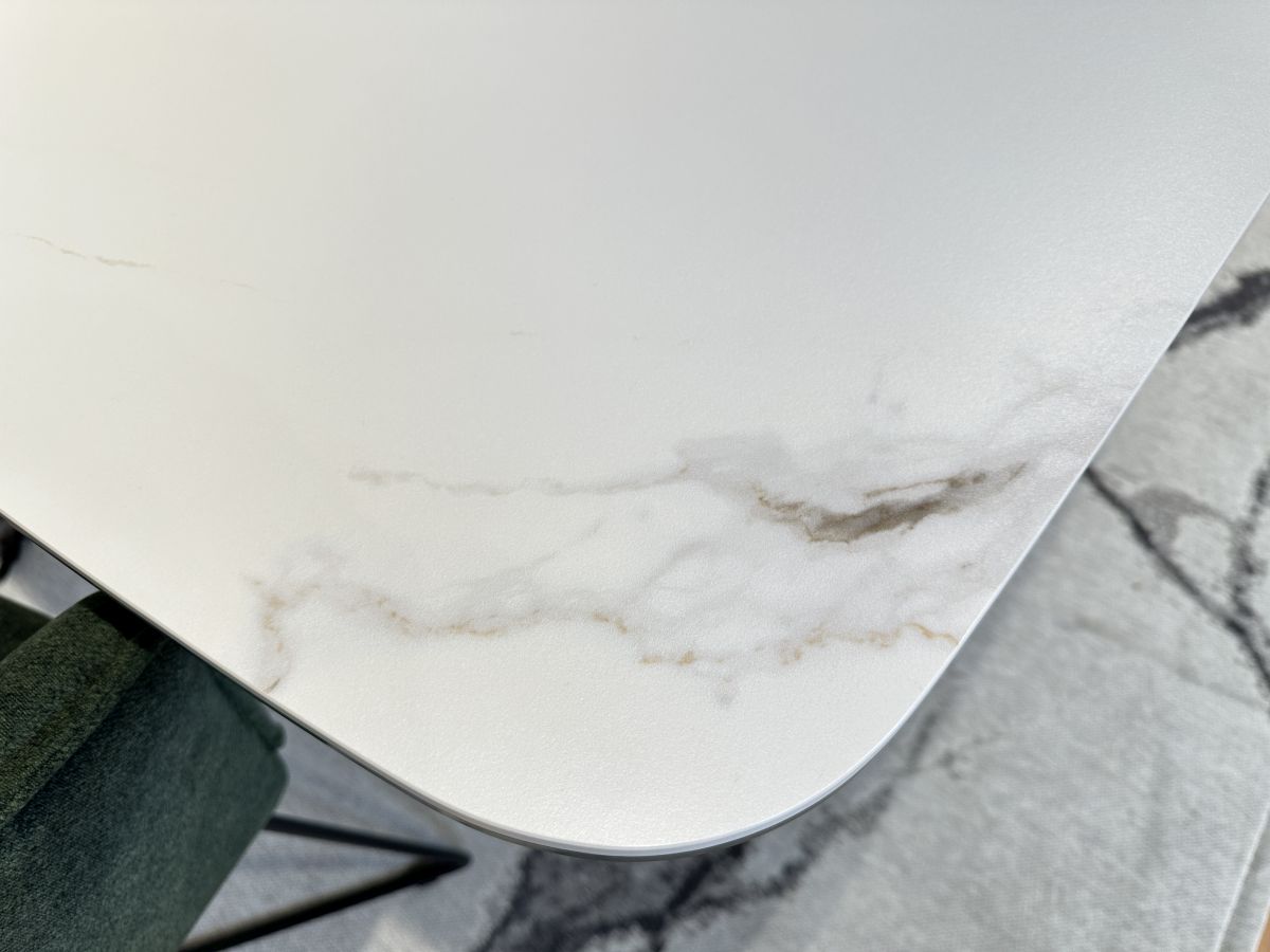 Stół V918 ze spieku kwarcowego, 240x110 cm, blat biały