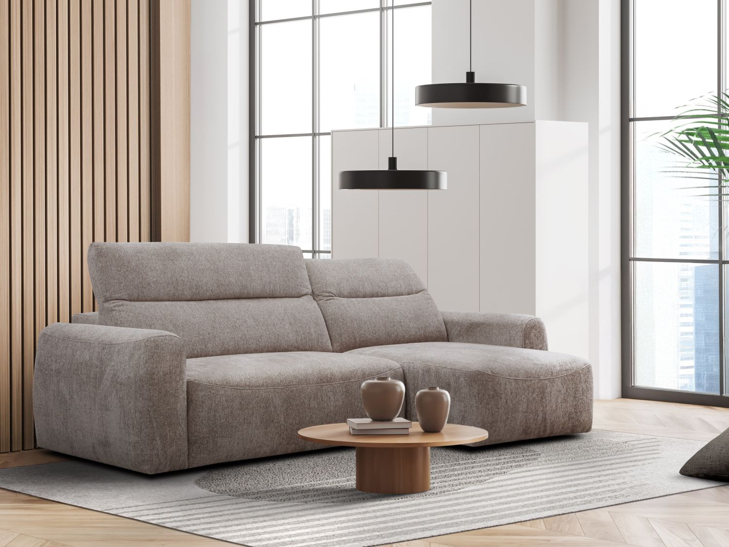 Narożnik Gizo z elektrycznie wysuwanym siedziskiem