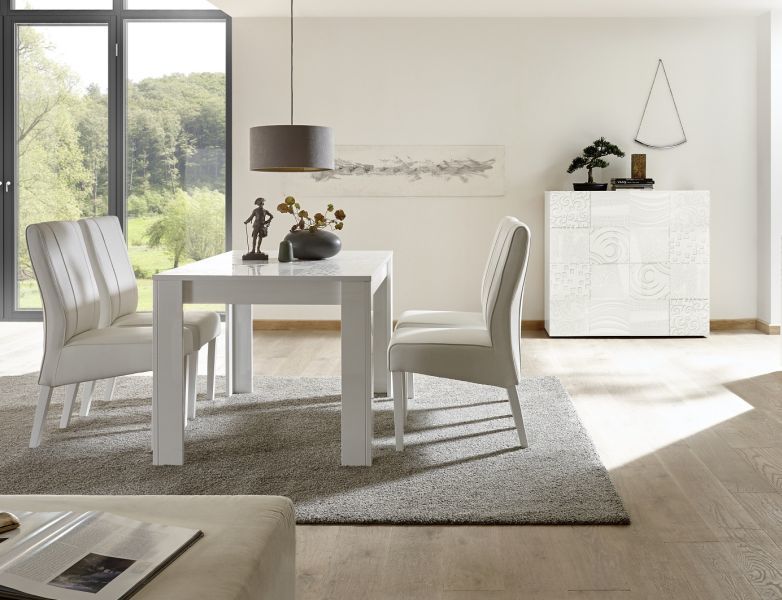 Komoda Wysoka 2D Lakier Biały Połysk MIRO 209083-04 Komoda Wysoka 2D Lakier Biały Połysk MIRO 209083-04