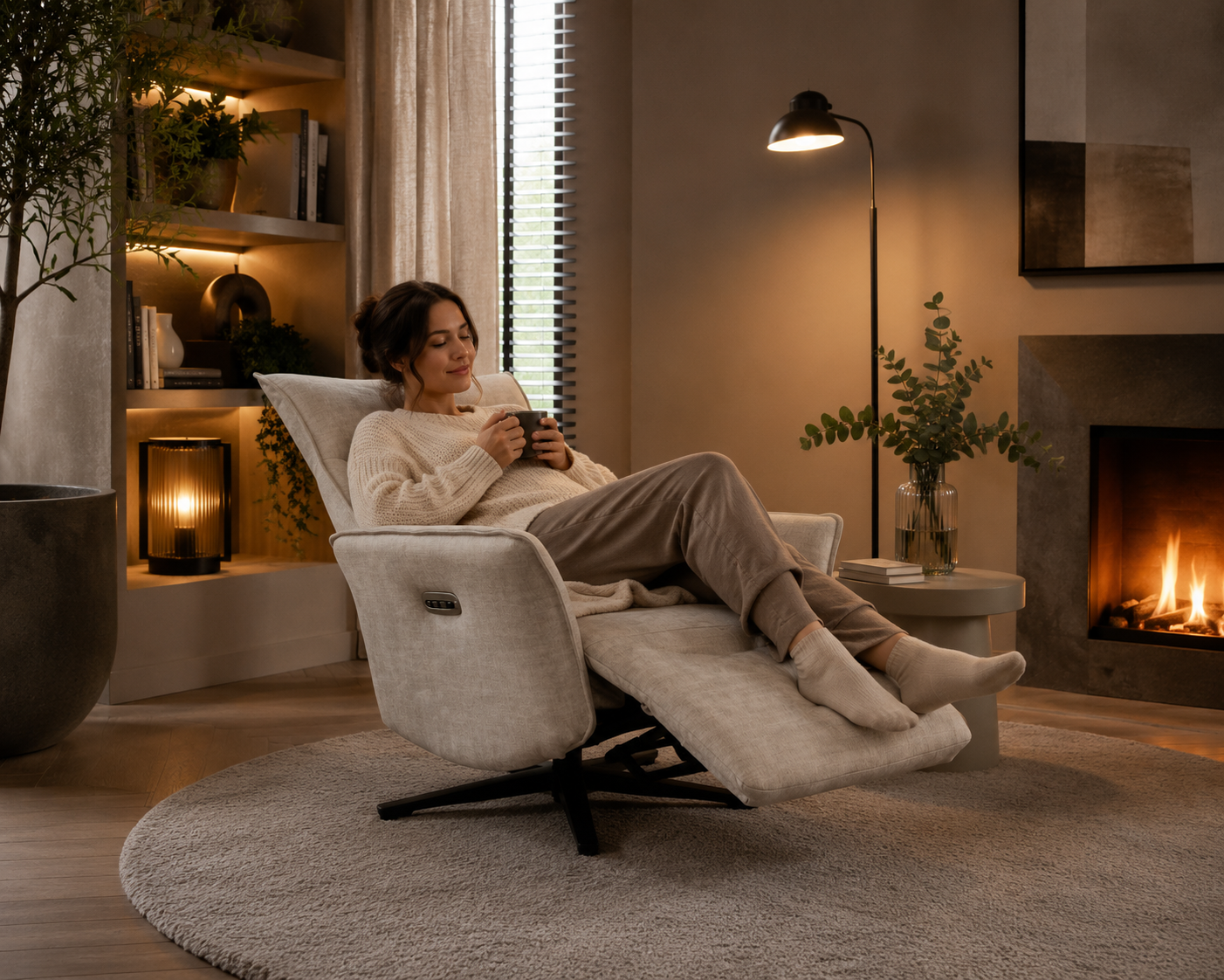 Fotel relaks elektryczny Nube tkanina Vogue 01
