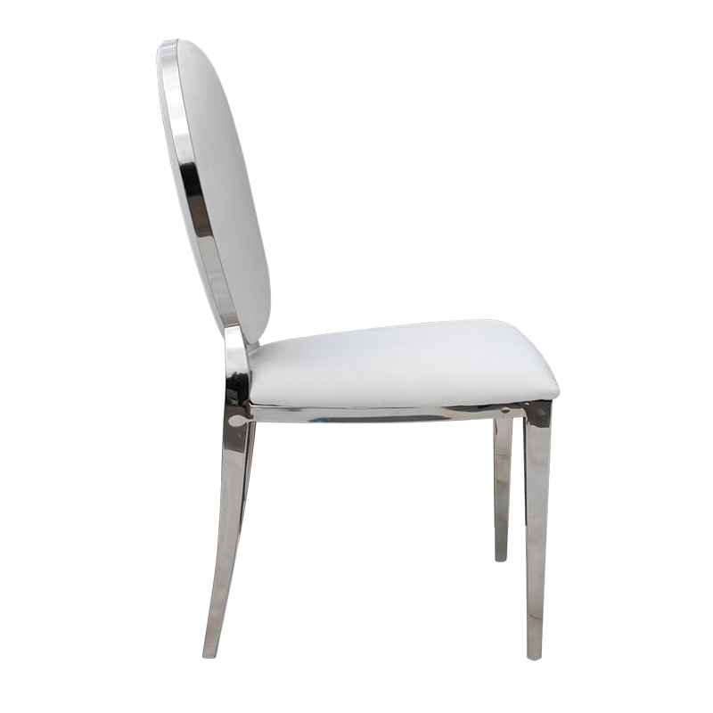 Krzesło chromowane FT 83 Glamour-Silver biały velvet Louis ludwik