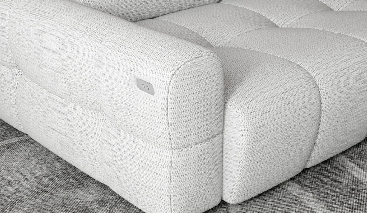 Narożnik Mateo S z elektrycznie wysuwanym siedziskiem i regulowanymi zagłówkami Wersal 