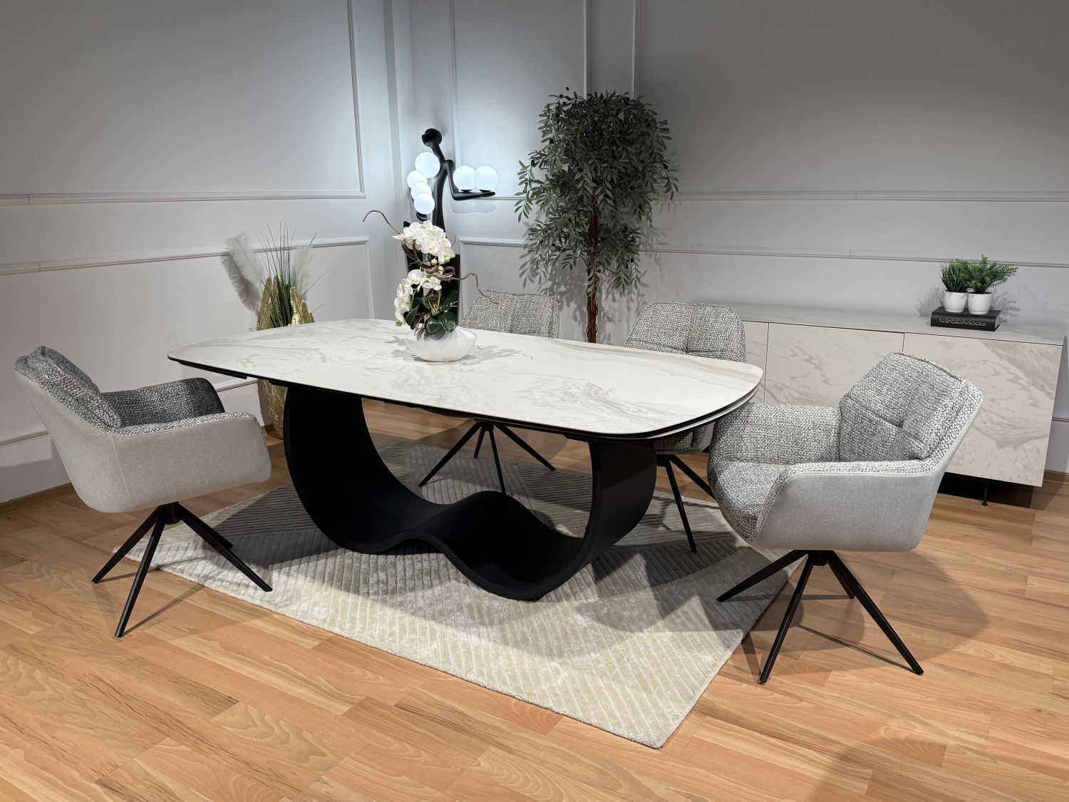 Krzesło obrotowe 360° Linea Silencio 86/mohair 151