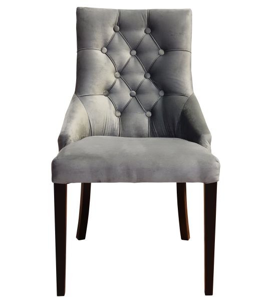 Minne krzesło z pikowanym oparciem w nowoczesnym stylu glamour do jadalni nogi dąb natura