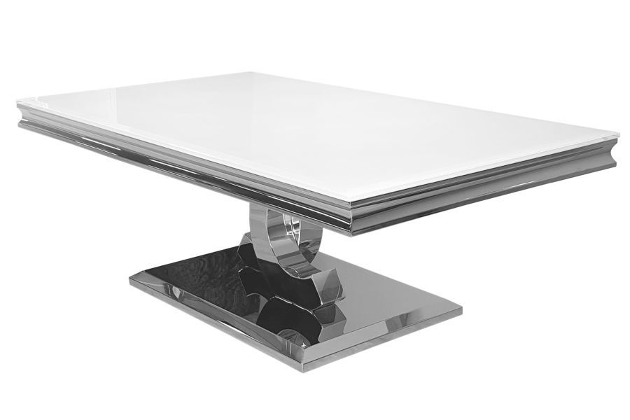 Ława stolik kawowy 130x70 biały  Glamour Silver T 922-1